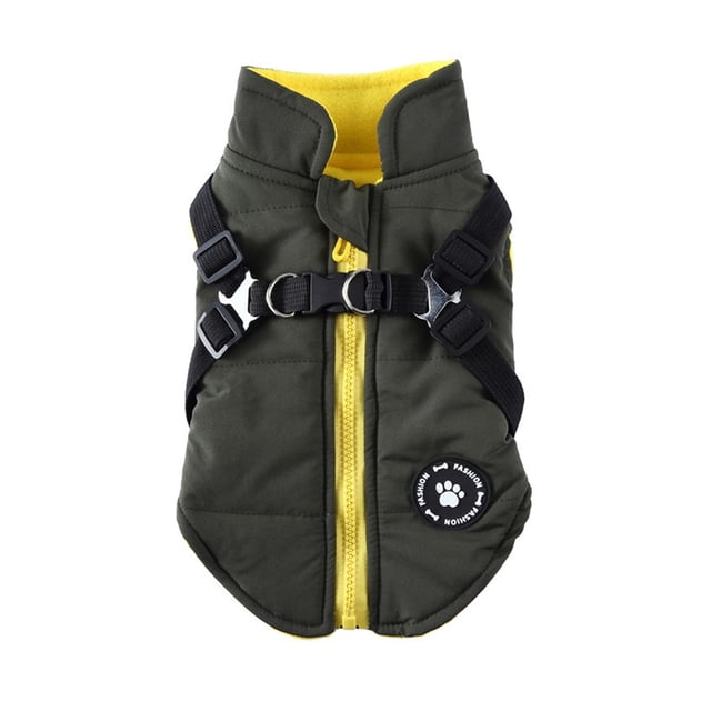 Billuyoard Arnés de invierno para mascotas, chaqueta impermeable a prueba de viento, para correr, ropa Universal ligera, gancho trasero, decoración de Ropa para mascotas Verde METRO Billuyoard PT000587-15