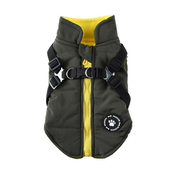 Arnés de invierno para mascotas, chaqueta impermeable a prueba de viento, para correr, ropa Universal ligera, gancho trasero, decoración de ropa, verde S Advancent PT000587-14