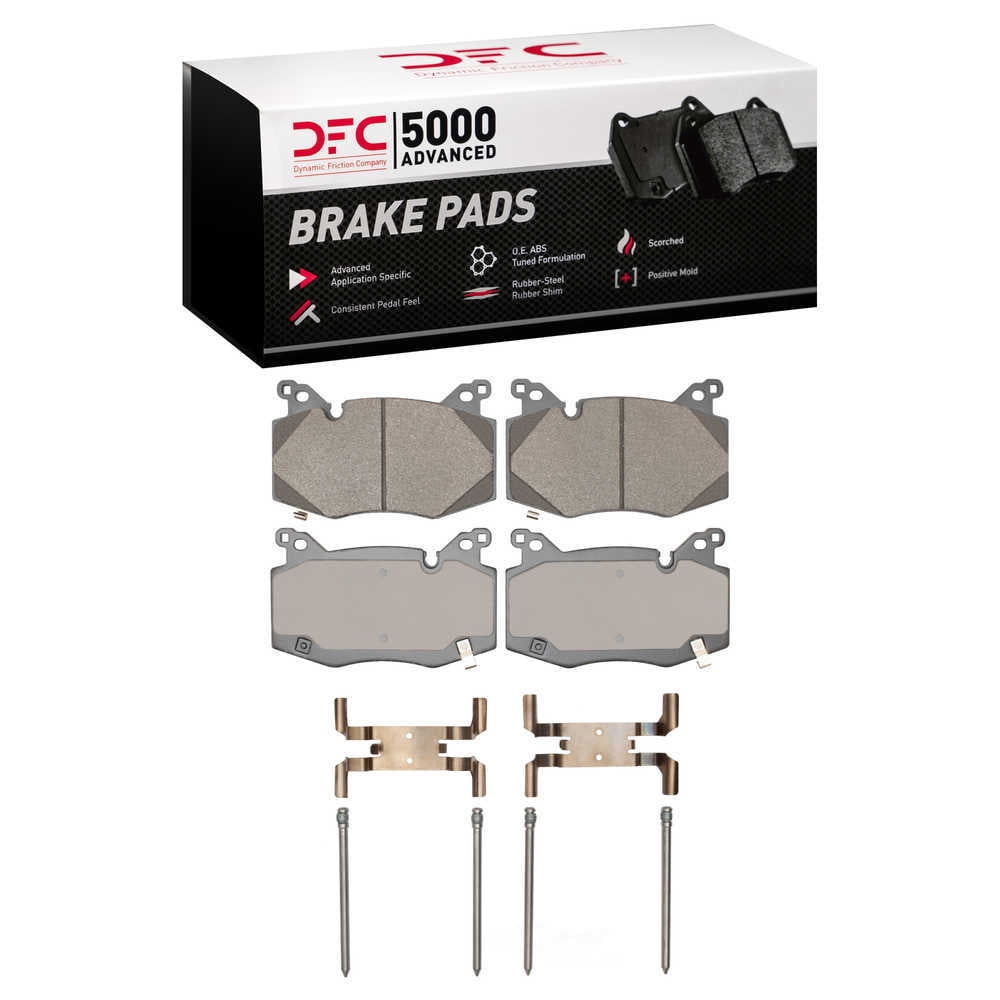 Dynamic Friction Company 1551-2274-01 DFC 5000 Advanced Brake Pads - Low Metallic and Hardware Kit