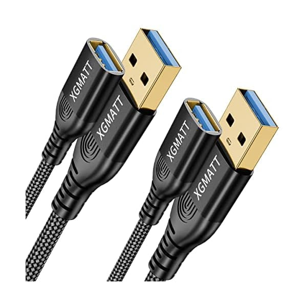 ccwonima USB 3.0 Extension Cable (2M-2pack), USB Type A Male to Female 5Gbps Data Sync USB Extender Cord Compatible with Printer, Scanner, Keyboard,HTC Vive,Card Reader,Camera, Oculus Rift,PS VR,Black