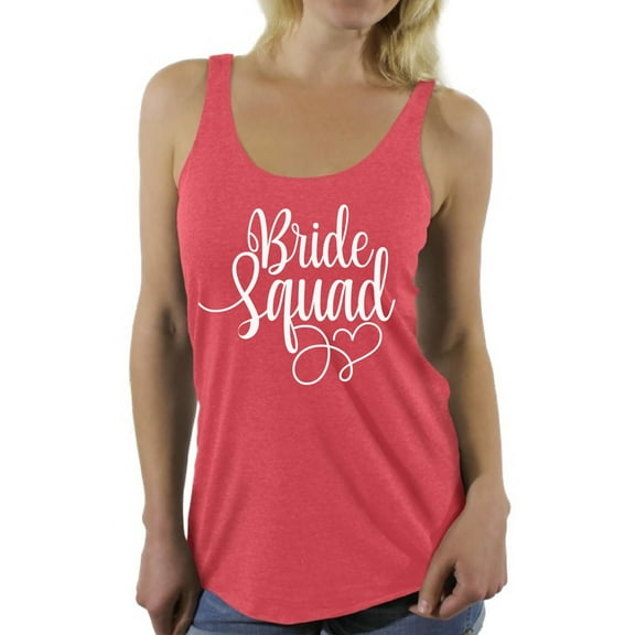 Awkward Styles Bride Squad Racerback Tank Top Bridesmaid Racerback Tank Top Bridesmaid Sleeveless Shirt for Her Women's Bridal Party Tank Top Bachelorette Wedding Party Gifts Wedding Tank Top