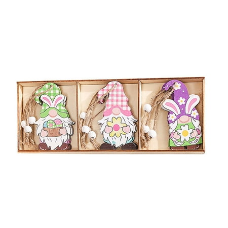 

Easter Decorations Creative Painted Wooden Car Rabbit Pendant Home Decorations Ornaments/car interior accessories