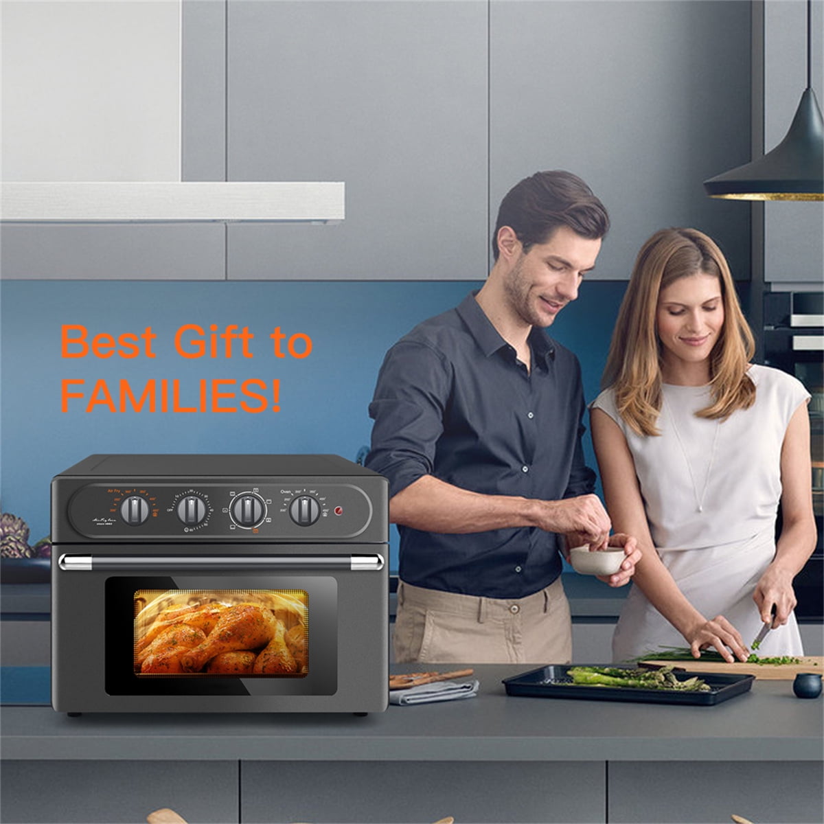 Kepooman Black Air Fryer Oven, Multi-Function Countertop Oven Air Frying/Bake/Thawing Kepooman Black Air Fryer Oven, Multi-Function Countertop Oven Air Frying/Bake/Thawing