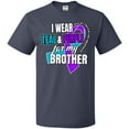 thumbnail image 3 of Inktastic Suicide Prevention I Wear Teal and Purple for My Brother T-Shirt, 3 of 5