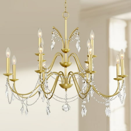 Regency Hill Merlyn 34 Wide Gold And Clear Crystal 12 Light Regency Hill Merlyn 34 Wide Gold And Clear Crystal 12 Light Chandelier