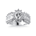 thumbnail image 2 of HeartsAndYou 3ct Oval Cut Moissanite Engagement Ring for Women 18k White Gold over Silver Cocktail Floral Design, 2 of 6