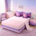 thumbnail image 4 of Manfei Ocean Dolphin Rainbow Sunset Bedding Comforter Set for Kids Boys and Girls, Romantic Coastal Print Queen Bedding Sets, Pink Reversible 7pcs, 4 of 6