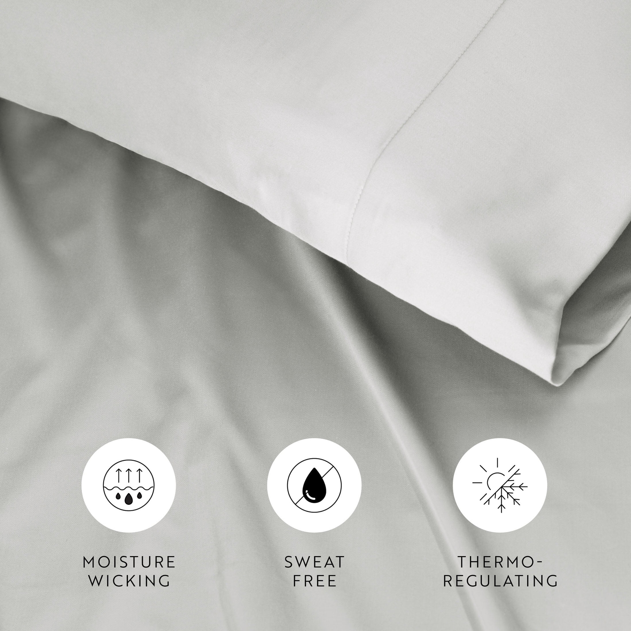 Noble Linens Rayon from Bamboo 4 Piece Luxury Bed Sheet Set, Light Gray, King