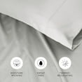 thumbnail image 5 of Noble Linens Rayon from Bamboo 4 Piece Luxury Bed Sheet Set, Light Gray, California King, 5 of 11