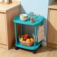 thumbnail image 5 of Narrow Rolling Mobile Side Table with Wheels, Slim Storage Cart for Bedroom Living Room Couch Bedside, 5 of 6