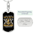 thumbnail image 2 of We Will Go Hunter'S Keychain Stainless Steel or 18k Gold Dog Tag Keyring, 2 of 8