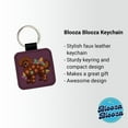 thumbnail image 2 of Dark Brown Golden Doodle Floral Motif Purple Dog Faux Leather Square Keychain, 2 of 7