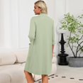 thumbnail image 6 of Robes for Women Zipper Lightweight 3/4 Sleeve Summer Bathrobes for Women Zipper Front Knee Length Plus Size Bathrobe Nightgown with Pockets Light Green XXXL, 6 of 6