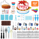 thumbnail image 1 of GPED Kit de Decoración de Pasteles, 352 Pzas de Suministros para Hornear Pasteles con 48 Puntas Redondas, 6 Puntas Coreanas y 4 Puntas Rusas, Juego de Repostería con 3 Niveles, Plato Giratorio Antide, 1 of 7