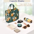 thumbnail image 5 of FORMRS Womens Corduroy Tote Bag Crossbody Shoulder Handbag with Pocket, Green Floral Orange, 5 of 7