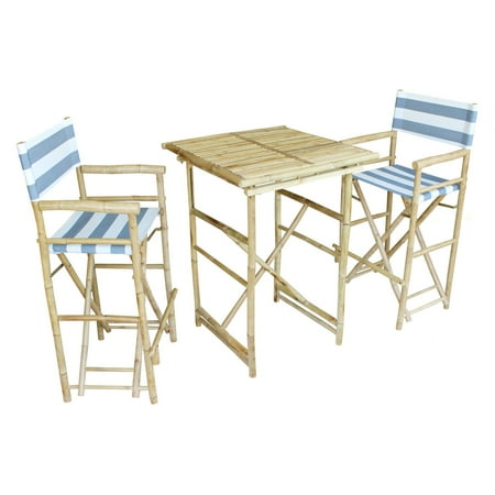 crafted zew bamboo folding patio dining piece square bar height hand