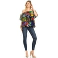 thumbnail image 5 of Sakkas Imani Colorful Wax African Ankara Dutch Off-shoulder Blouse Top Gorgeous - 421-Multi - One Size Regular, 5 of 5