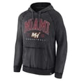 thumbnail image 2 of Men's Fanatics Heather Charcoal Miami Heat Foul Trouble Snow Wash Raglan Pullover Hoodie, 2 of 3