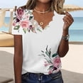 thumbnail image 1 of LVHAOGJOB Chemises à Manches Courtes pour Femmes Grandes Tailles Hauts Col Rond Vacances T-Shirt Doux Imprimé, 1 of 6