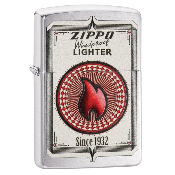 *Zippo 28831 Brushed Chrome Zippo Trading Cards Lighter