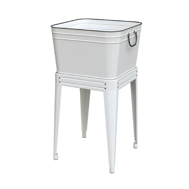 Better Homes & Gardens Metal White Elevated Planter with Stand, 18" x