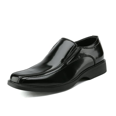 

BRUNO MARC Mens Business Oxfords Dress Shoe Leather Lined Classic Slip On Loafers shoes CAMBRIDGE-05 BLACK/PAT Size 11