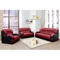 thumbnail image 2 of Star Home Living 3-Piece Genuine Leather Sofa Set in Black/Red, 2 of 11