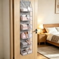 thumbnail image 4 of Over Door Hanging Storage Organizer with Mesh Window 6 Pocket Wall Mount for Bedroom Dorm Apartment Closet Space Saving, 4 of 7