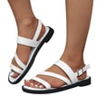 thumbnail image 3 of Wavsuf Flat Sandals for Women Casual Summer Wide Beach White Sandals Shoes Size 5.5, 3 of 6