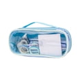 thumbnail image 3 of Bxaolu Grid Clear Pencil Case Large Capacity Pencil Case Big Pencil Pouch With Zipper Simple Makeup Bag Aesthetic Pen Bag for Women Men Multi-Purpose Bag for Home Office, Blue, 3 of 7
