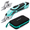 Aqua Splash, variant on Pink Power Electric Fabric Scissors Box Cutter for Crafts, Sewing, Cardboard, Carpet, & Scrapbooking - Heavy Duty Professional Cutting Tool - Cordless Electric Scissors Fabric Cutter w/ Storage Case