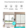 thumbnail image 4 of Window Privacy Film Aqua Striped Stained Glass Window Film Decorative Sun Block Window Cover Rustic Teal Stripe Modern Art Beige Window Clings Static Adhesive Sticker for Bathroom 35.4"x78.7", 4 of 7
