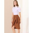 thumbnail image 4 of Unique Bargains Jupes d'Été pour Femmes Faux Nœud devant Jupe Longueur Genou, 4 of 6