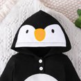 thumbnail image 5 of Gunia Toddler Boy Girl Outfits Long Sleeve Penguin Cartoon Prints Fall Hoodie Loose Jumpsuit Romper 9-12 Months, 5 of 7