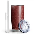 thumbnail image 2 of 20oz Tumblers Red Christmas Deer Pattern Stainless Steel Vacuum Insulated Double Wall Travel Tumbler Cups Mug with Lid and Straw,Cleaning Brush for Cold & Hot Drinks, 2 of 7