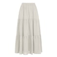 thumbnail image 4 of Ediodpoh Womens Skirts Summer Casual Smock Layered Tiered High Waisted A Line Flowy Long Skirt with Pockets and Maxi Skirts for Women White M, 4 of 6