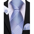 thumbnail image 2 of Set Clásico de Corbata de Seda Barry.Wang con Pañuelo y Gemelos, 2 of 4