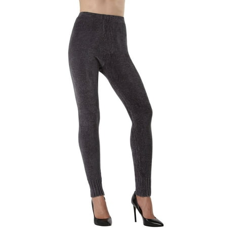 Plush Legging - MeMoi Plush Chenille Leggings | MeMoi Women's Loungewear Leggings S/M / Charcoal MJP02572