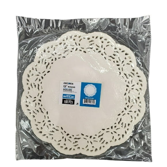 Decora 12 Round Paper Lace Doilies - Bulk Pack of 2000 - Elegant Tableware for Weddings, Parties, and Special Occasions (20x100ct)