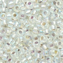 Miyuki Round Seed Beads, 8/0, 22 Gram Tube, #91001 Silver Lined Crystal AB