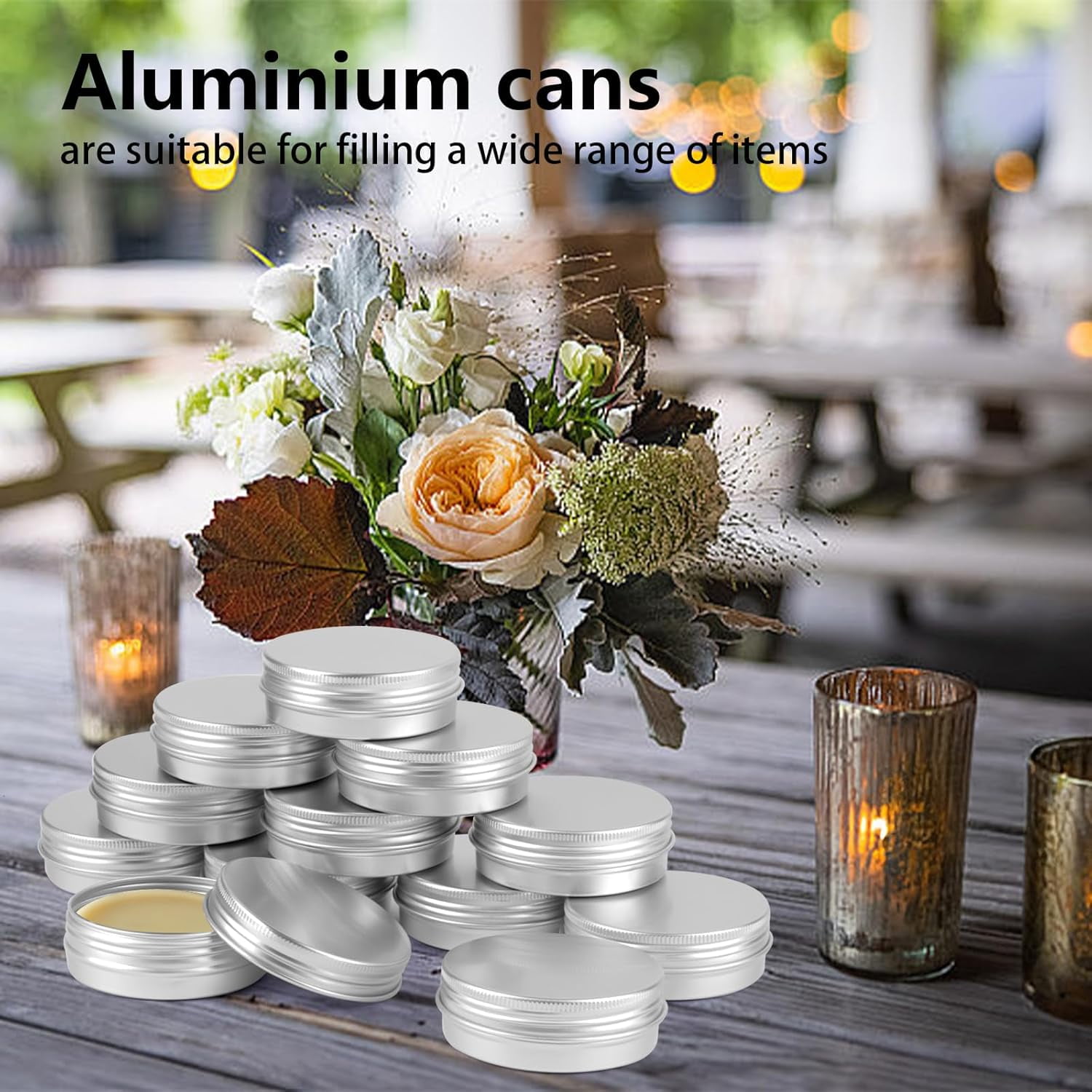 Lip Balm Containers,20-Pack 60ml Refillable Travel Size Aluminum Jars - Leak-Proof Cosmetic Cream Containers(DSF)