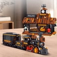 thumbnail image 2 of 39117 Cowboy City Train Station Building Blocks with LED Lights, 2640 PCS Western Railway Station & Steam Train Model Kit for Adults, Wild West Architecture, 2 of 7