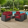 thumbnail image 2 of Modway Sojourn 7 Piece Outdoor Patio Sunbrella® Sectional Set in Canvas Red, 2 of 5