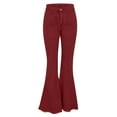 thumbnail image 6 of Women's Skinny Bell Bottom Jeans Trendy Stretch High Waist Slim Fit Flare Jeans Casual Butt Lifting Flared Leg Denim Pants, 6 of 6