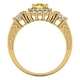 thumbnail image 4 of 1.6ct round cut yellow Zircon 18k yellow gold halo Bridal Wedding Engagement Promise Anniversary Ring for Women size 4.25, 4 of 7