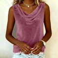 thumbnail image 5 of QETYUW Womens Velvet Tank Top Cowl Neck Camisole Solid Color Sleeveless Tanks Business Work Blouses Going Out Party Tops, 5 of 8