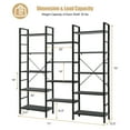 thumbnail image 2 of Gymax Triple Wide 5-tier Bookcase Large Bookshelf Display Storage Shelf Vintage Black, 2 of 10