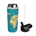 thumbnail image 2 of Goofa World Map With Landmarks for Insulated Kettle 18oz Water Bottle Insulated Tumbler with Handle & Flip Straw - Fits in Cup Holder, Leak Resistant Tumbler, 2 of 8