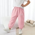 thumbnail image 5 of AherBiu Baby Toddler Clothes Kids Girls Sunproof Pants Lightweight Casual Loose Elastic Waisted Joggers Pants(1-2 Years,Pink), 5 of 7