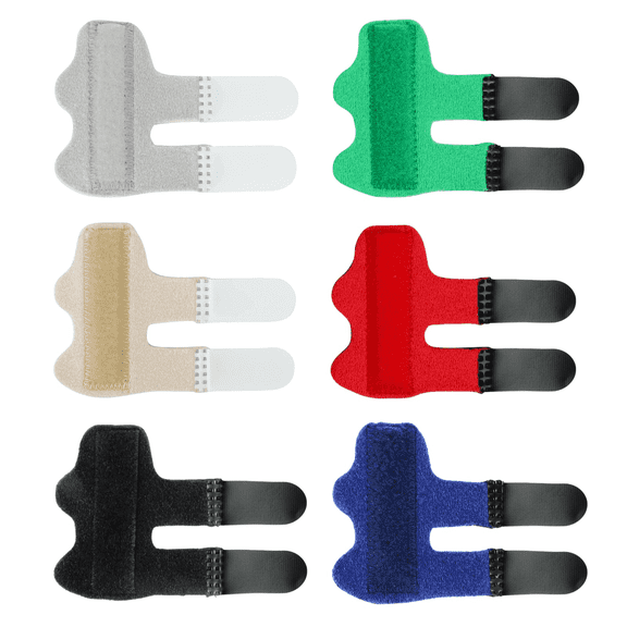 Vruelia 6pcs Finger Splint, Trigger Finger Splint with Belt-in Aluminum Splint & Adjustment Tape Stick, Finger Brace to Recovery, Sports Injury, Finger Broken, Strained, Sprained,